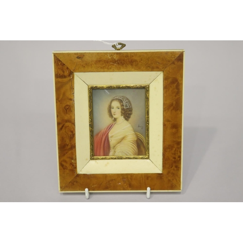 3 - Vintage miniature portrait of Duchess of Richemont, approx 17cm x 16cm frame size