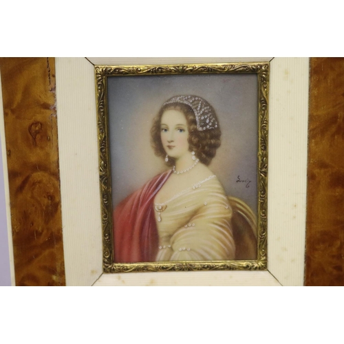 3 - Vintage miniature portrait of Duchess of Richemont, approx 17cm x 16cm frame size
