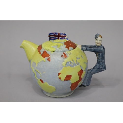 42 - Rare Empire Porcelain Co. (England, 1896-1967) British Patriotic Teapot 1941 -Reg 878526, small clip... 