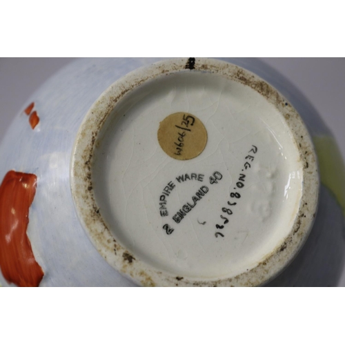 42 - Rare Empire Porcelain Co. (England, 1896-1967) British Patriotic Teapot 1941 -Reg 878526, small clip... 