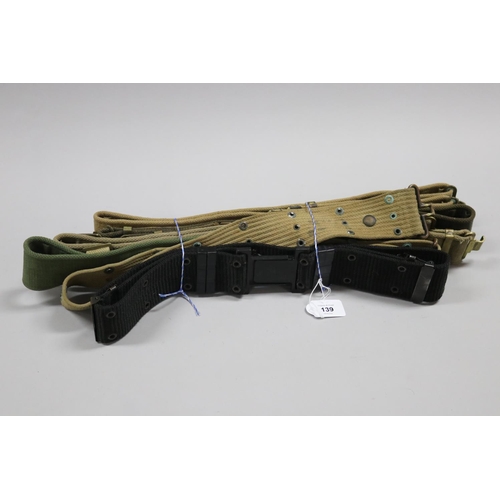 139 - Lot of Australian Army belts: i) Pattern 38 of Korean War date, ii) Jungle green belt, iii) dark gre... 