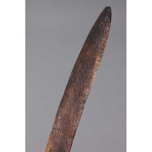 1064 - EARLY ELEGANT BOOMERANG, DARLING RIVER REGION, NEW SOUTH WALES. Carved and adzed hardwood. Boomerang... 