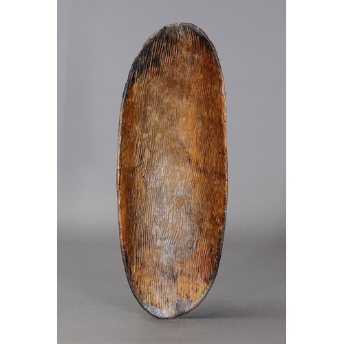 1072 - FINE EARLY COOLAMON, WESTERN AUSTRALIA. Carved and engraved hardwood. Approx L50.5 x 18.5cm. PROVENA... 