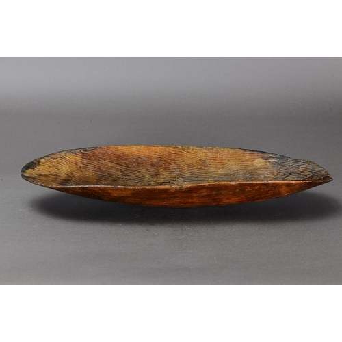 1072 - FINE EARLY COOLAMON, WESTERN AUSTRALIA. Carved and engraved hardwood. Approx L50.5 x 18.5cm. PROVENA... 