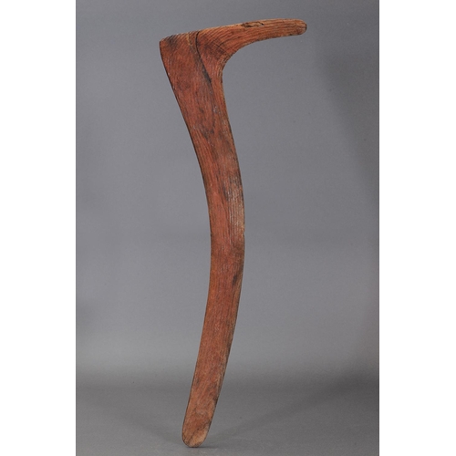 1075 - HOOKED BOOMERANGS, TENNANT CREEK, NORTHERN TERRITORY. Carved and engraved hardwood and natural pigme... 