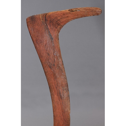 1075 - HOOKED BOOMERANGS, TENNANT CREEK, NORTHERN TERRITORY. Carved and engraved hardwood and natural pigme... 