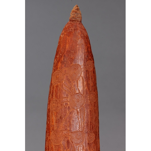 1076 - SUPERB FINE EARLY INCISED SPEAR THROWER (WOOMERA), CENTRAL AUSTRALIA, NORTHERN TERRITORY. Carved and... 