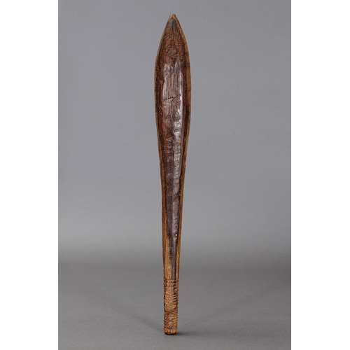 1081 - EARLY CLUB, CONDAH LAKES, VICTORIA. Carved and engraved hardwood. Approx L54 x 6cm. PROVENANCE Colle... 