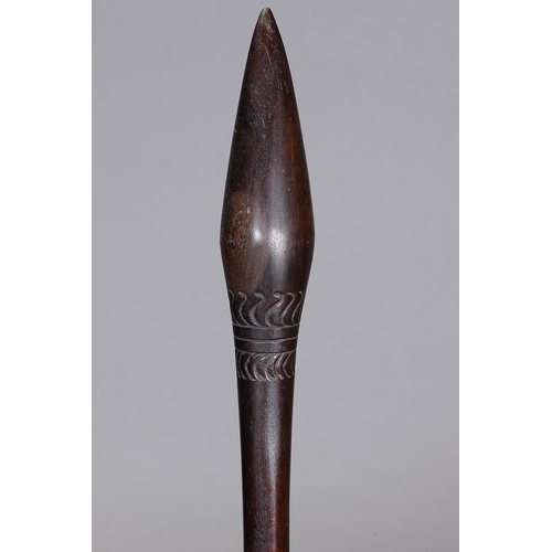 1082 - EARLY LARGE TRANSITIONAL ENGRAVED BULBOUS CLUB, SOUTH EAST AUSTRALIA. Carved and engraved hardwood. ... 