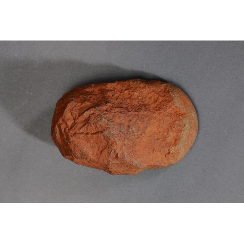 1095 - EARLY LARGE STONE IMPLEMENT, QUEENSLAND. Carved stone and natural pigments. Approx L14.5 x 9cm. PROV... 