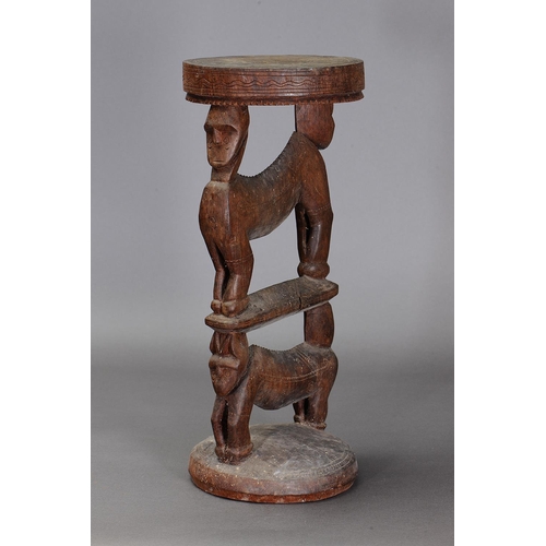 1116 - MASSIM STOOL, TROBRIAND ISLANDS, PAPUA NEW GUINEA. Carved and engraved hardwood. Approx L58 x 24.5cm... 