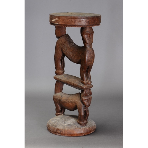 1116 - MASSIM STOOL, TROBRIAND ISLANDS, PAPUA NEW GUINEA. Carved and engraved hardwood. Approx L58 x 24.5cm... 