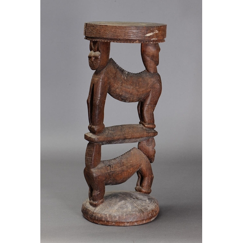 1116 - MASSIM STOOL, TROBRIAND ISLANDS, PAPUA NEW GUINEA. Carved and engraved hardwood. Approx L58 x 24.5cm... 