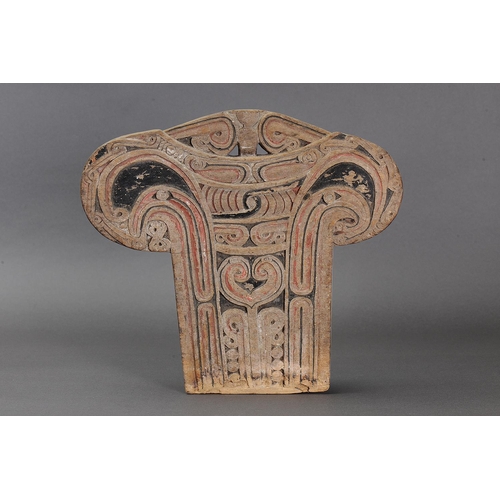 1117 - MASSIM CANOE SPLASHBOARD (LAGIM), TROBRIAND ISLANDS, PAPUA NEW GUINEA. Carved and engraved wood and ... 