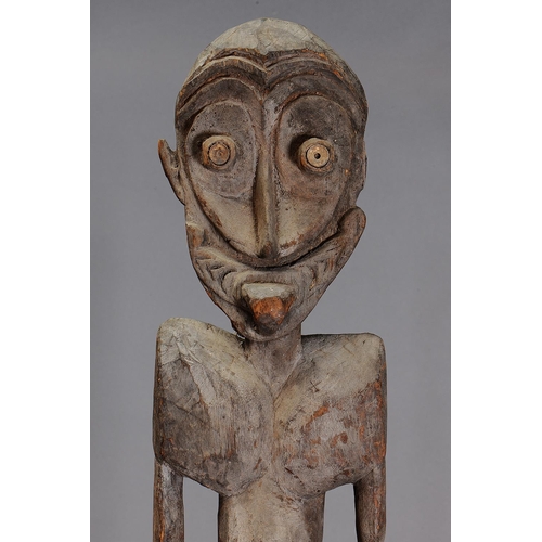 1130 - LARGE IATMUL SUSPENSION HOOK FIGURE, MIDDLE SEPIK RIVER, PAPUA NEW GUINEA. Carved and engraved hardw... 