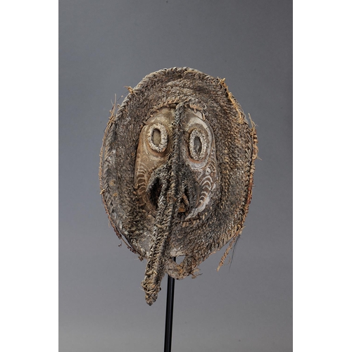 1134 - SEPIK TURTLE SHELL MASK, PAPUA NEW GUINEA. Woven plant fibre, turtle shell and natural pigments. App... 