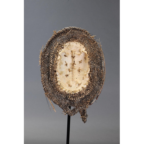 1134 - SEPIK TURTLE SHELL MASK, PAPUA NEW GUINEA. Woven plant fibre, turtle shell and natural pigments. App... 