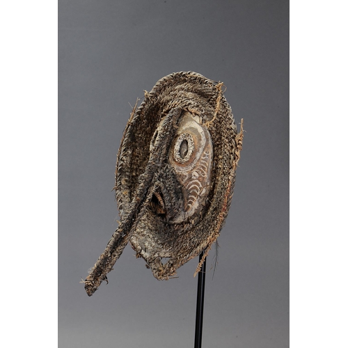 1134 - SEPIK TURTLE SHELL MASK, PAPUA NEW GUINEA. Woven plant fibre, turtle shell and natural pigments. App... 