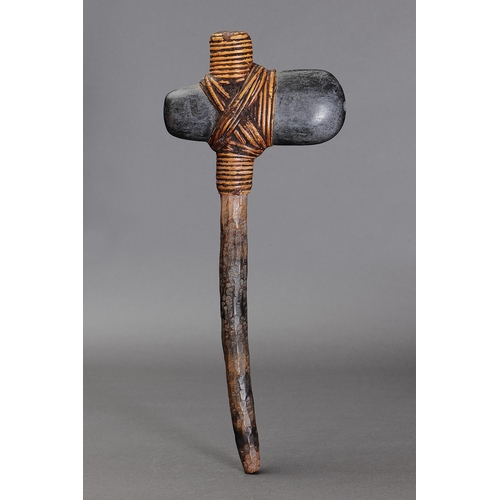 1140 - VINTAGE KANAK ADZE, NEW CALEDONIA. Comprising stone blade with wood handle and fibre binding. Approx... 