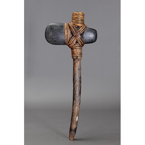 1140 - VINTAGE KANAK ADZE, NEW CALEDONIA. Comprising stone blade with wood handle and fibre binding. Approx... 