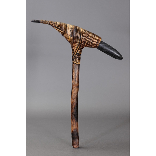 1141 - VINTAGE KANAK ADZE, NEW CALEDONIA. Comprising stone blade with wood handle and fibre binding. Approx... 