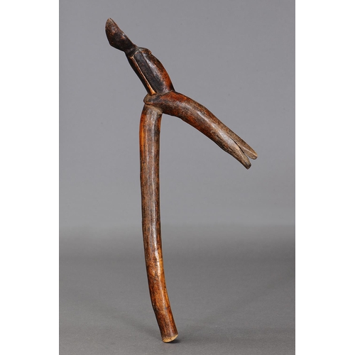 1143 - EARLY LOBI CLUB, BURKINA FASO, WEST AFRICA. Carved and engraved hardwood. Approx L 44.5 x 16.5cm. PR... 