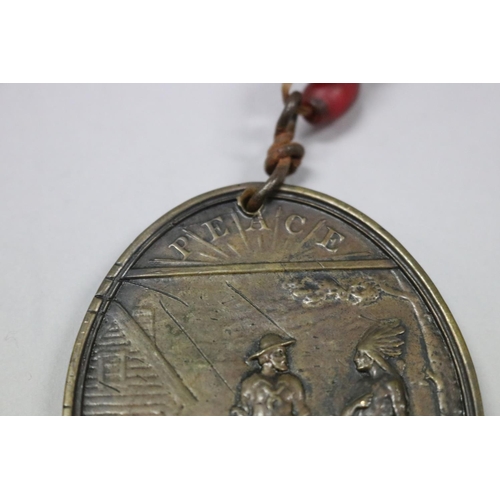 1183 - Antique (1789) George Washington Indian Peace U.S. Medal. Largest Size, 76 mm. First Reverse Restrik... 