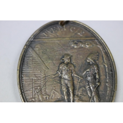 1183 - Antique (1789) George Washington Indian Peace U.S. Medal. Largest Size, 76 mm. First Reverse Restrik... 