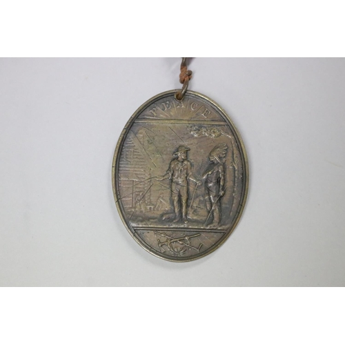 1183 - Antique (1789) George Washington Indian Peace U.S. Medal. Largest Size, 76 mm. First Reverse Restrik... 