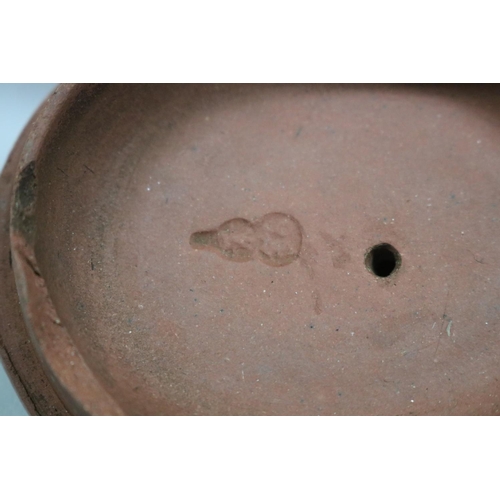 67 - Antique Yixing Zhusha clay tea pot, of bamboo and blossom design, branch form handle, approx 11cm H ... 