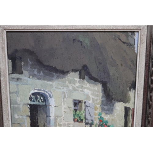 153 - R Raymond- Untitled, oil on panel, signed lower left, approx 44cm x 36cm