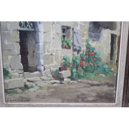 153 - R Raymond- Untitled, oil on panel, signed lower left, approx 44cm x 36cm