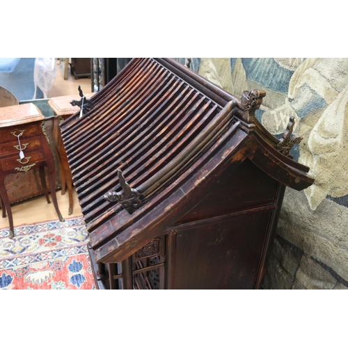 156 - Antique 19th century Chinese shrine cabinet, approx 128cm H x 95cm W x 64cm D