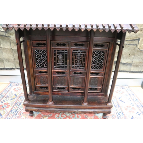 156 - Antique 19th century Chinese shrine cabinet, approx 128cm H x 95cm W x 64cm D