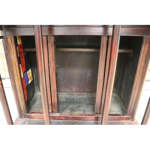 156 - Antique 19th century Chinese shrine cabinet, approx 128cm H x 95cm W x 64cm D