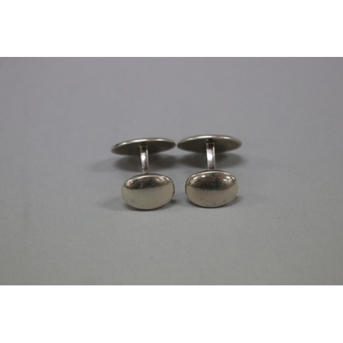 164 - Pair of enamel and silver cufflinks, Birmingham D&F for Dennis and Francis, approx total weight 17 g... 