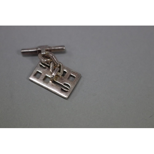 166 - Pair of silver modernist cufflinks, marked 925, approx 9 grams and approx 16cm x 11cm (2)