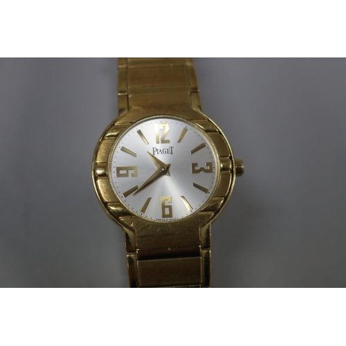 176 - Piaget Polo 27500 ladies 18ct gold wristwatch, fully marked, with documentation, approx total weight... 