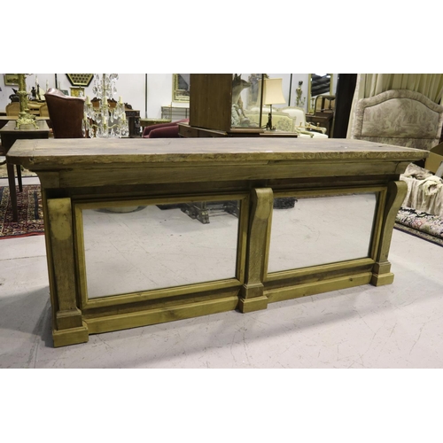 111 - French slab top shop counter, with later mirrored panelled to the sides and front, single drawer & s... 