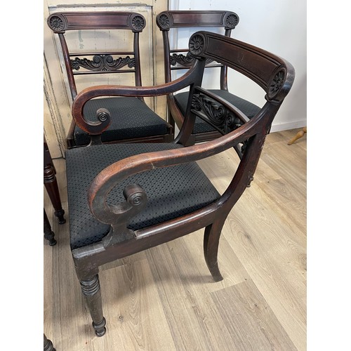 94 - Set of six rare early mid 19th century Australian cedar dining chairs, comprising pair of arm chairs... 