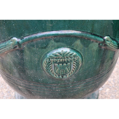 1040 - Pair of large green glazed anduze style pots, each approx 64cm H x 56cm Dia (2)
