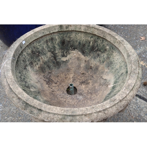 1042 - Large composite stone circular fountain / pot, approx 67cm H x 80cm Dia