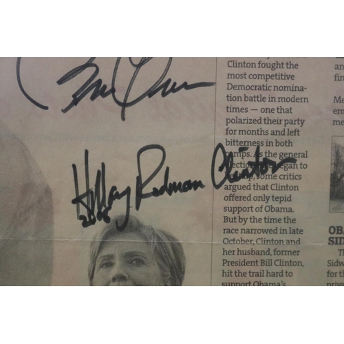 191 - Framed American news paper article, Saturday November 22, 2008 Star Tribune, signed by Barack Obama ... 