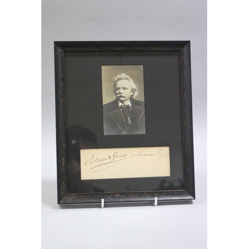 193 - Edvard Hagerup Grieg (Norwegian: - 15 June 1843 - 4 September 1907) Signed card Amsterdam 5/5/06. He... 