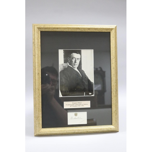195 - Thomas Woodrow Wilson (December 28, 1856 - February 3, 1924) Signed black and white photograph and t... 