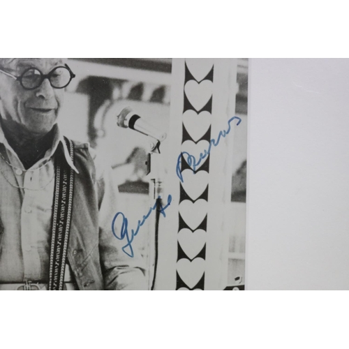 201 - George Burns (born Nathan Birnbaum; January 20, 1896 - March 9, 1996) Signed photograph, holding an ... 