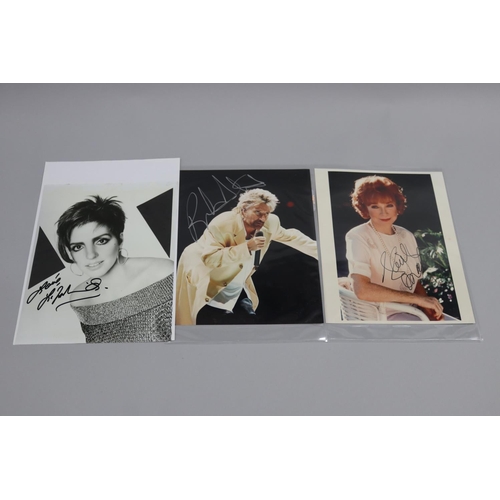205 - Three press release photographs, Rod Steward, Shirley MacLaine, Liza May Minnelli, ex Einfeld Collec... 