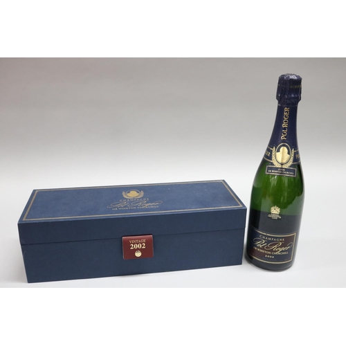 207 - Sir Winston Churchill Cuvee Pol Roger 2002 Champagne in fitted presentation case, ex Einfeld Collect... 