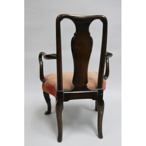 226 - Rare antique Queen Anne revival dolls or child's chair with Sheppard crook arms, well made, likely a... 