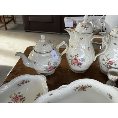 28 - Extensive Rosenthal porcelain part service, comprising tea pot, coffee pots, platters, side plates, ... 